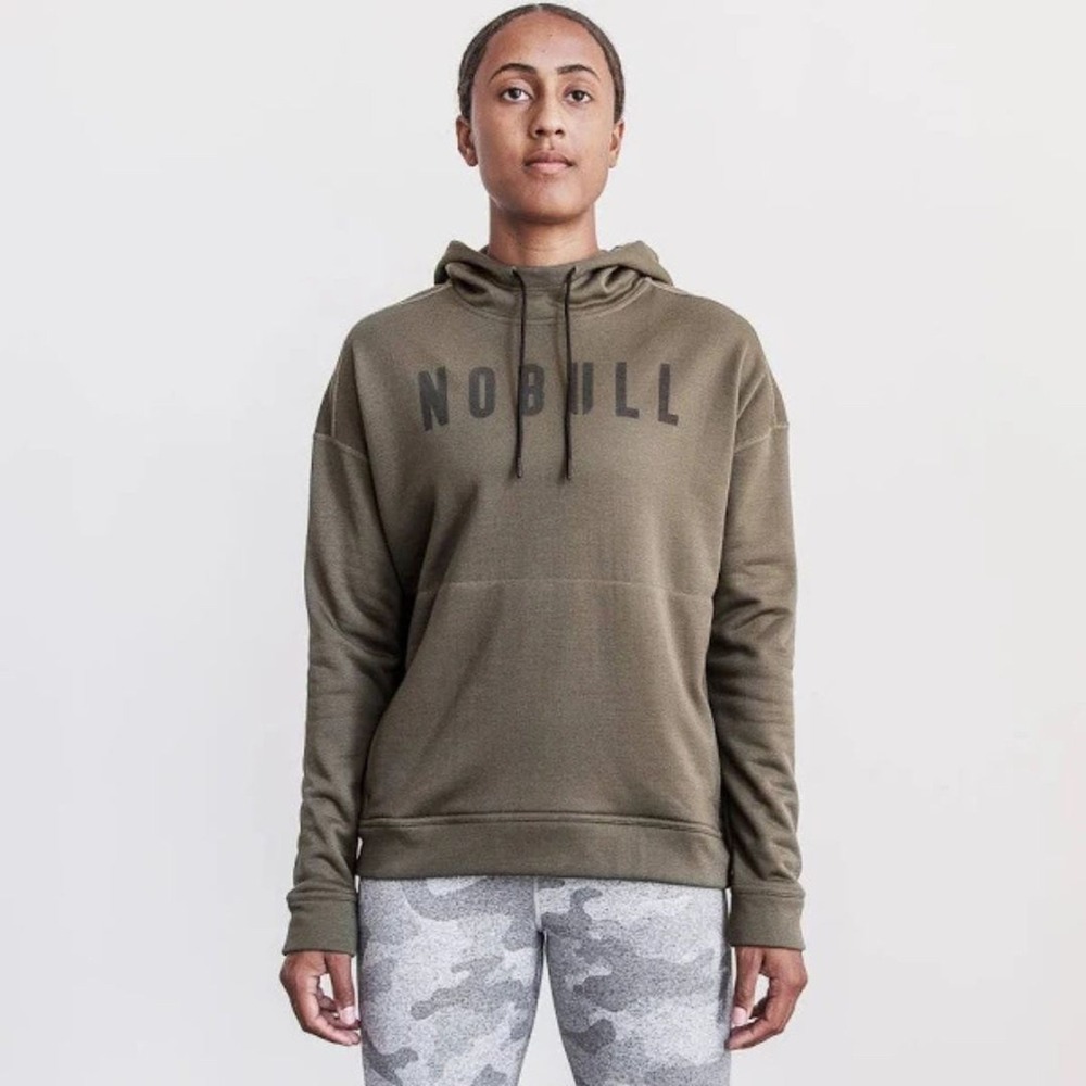 NoBull‎ Womens Training Athletic Performance Hoodie Sweatshirt Army Green Small